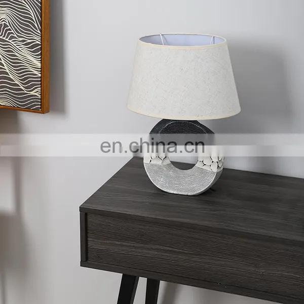 Modern Retro Style Household Stone Texture Porcelain Bedroom Table Lamp for Residential photo-3