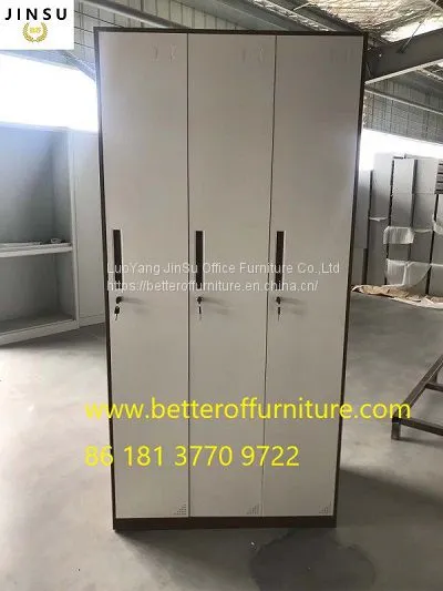 Staff 3 Door Steel Locker H1850XW900XD400mm Metal Furniture Wardrobe Storage Cabinet photo-2