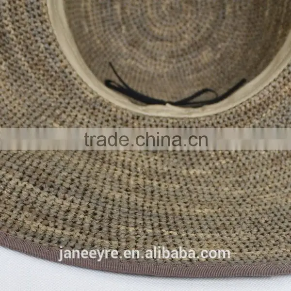 New Design Custom Adjust Raffia Straw Crochet Hat Wholesale photo-5