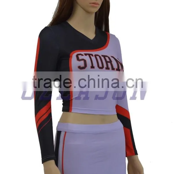 Custom Long Sleeve Top Dance Skirts Cheerleading Uniforms photo-3