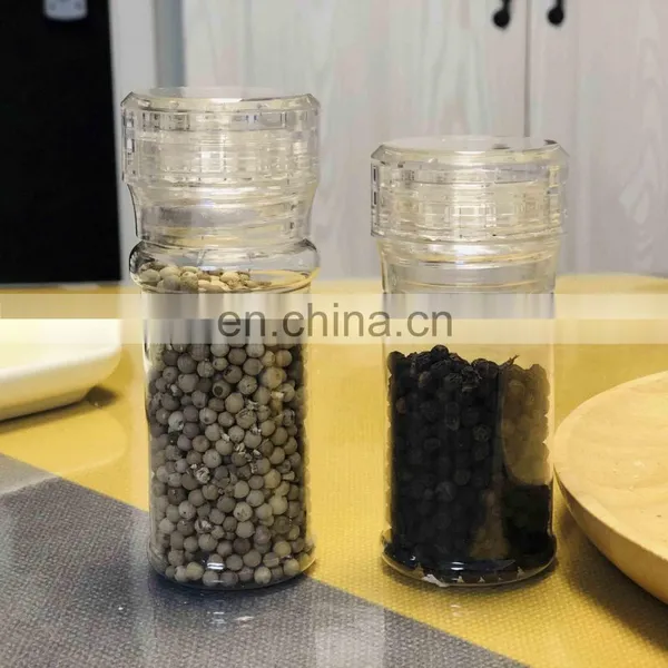 Adjustable Ceramic Grinding Mechanism Transparent Plastic Body Salt And Pepper Grinder photo-4