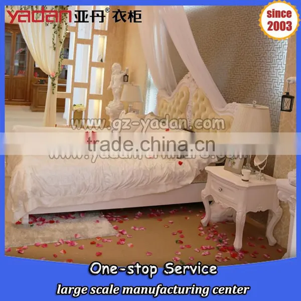 Wood Luxury Double Bed Designs With Box and Nightstand of Bedroom Furniture photo-2