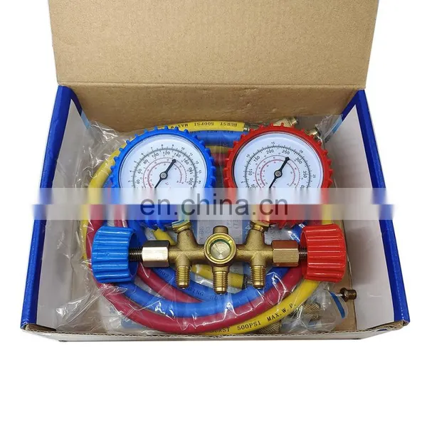 CT-536 F BRASS Manifold Gauge Set für HVAC-Kälteanlagen, Autoklimaanlagen AC-Aufladung mit R134A, R502, R410A, R404 Preis photo-5