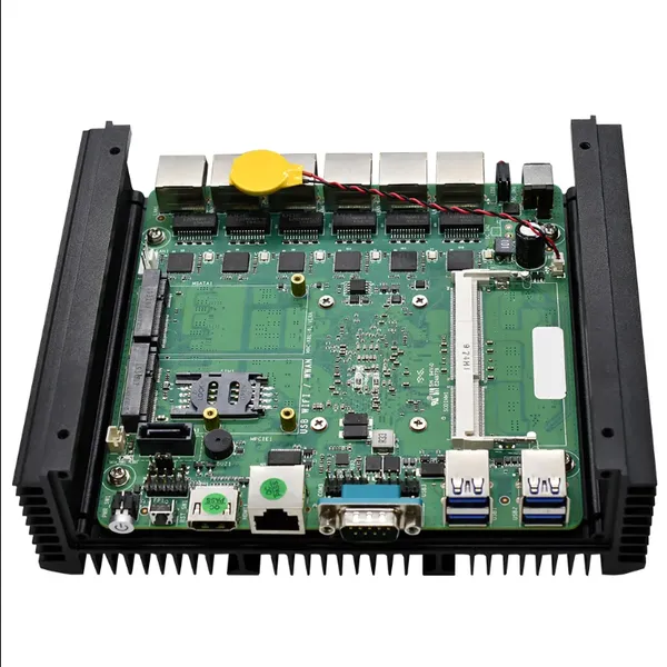 Industrial Fanless Mini PC Core i5 1235U 6xi225 2.5G Firewall Router Pfsense Server 2*RS232 4*USB3.0 HD 4G/3G AES-NI photo-5