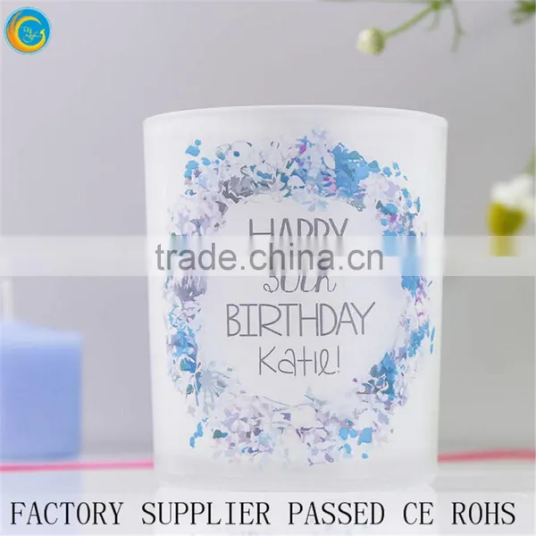 Floral Printed Glass Votive Personalised Wedding Patterned Candle Holder Set photo-2
