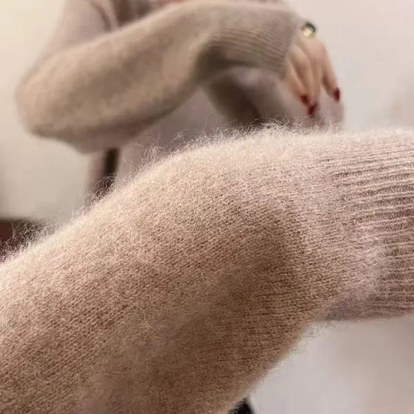 2025 Newest Style 100% Wool Women Fashion Sweater Soft Fuzzy Brush Sweater photo-4
