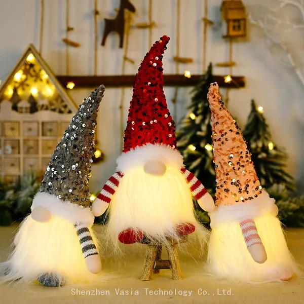 Wholesale Christmas Gnome Decor - LED Light Faceless Dolls for Table Home Xmas Party Supplies photo-2