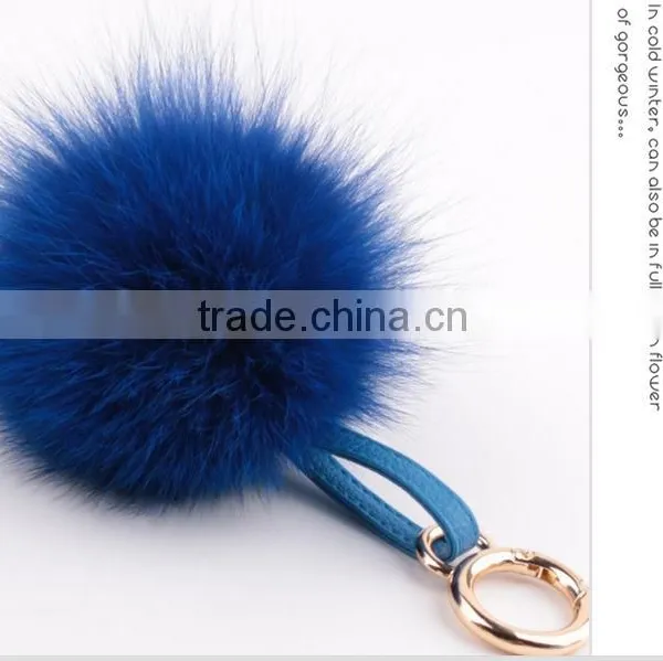 Multi Colors Women Girls Keychain Bag Phone Carkey Ornaments Fox Fur Pom Pom Keyring Quality Choice photo-3