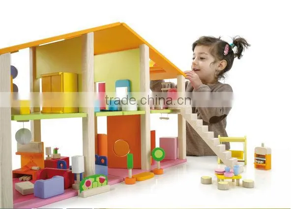 High Quality Diy Wooden Play Doll House,solid Wood Dollhouse,wooden Doll House Furniture photo-2