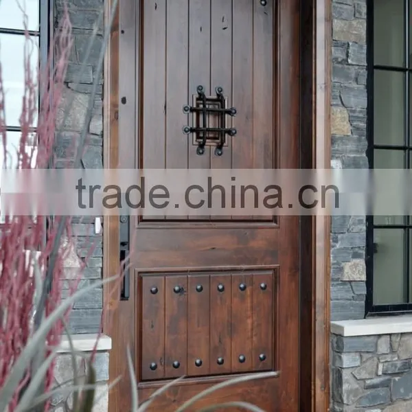 Rustic Design Unfinished Arched Solid Wood Entrance Door Quality Choice photo-3