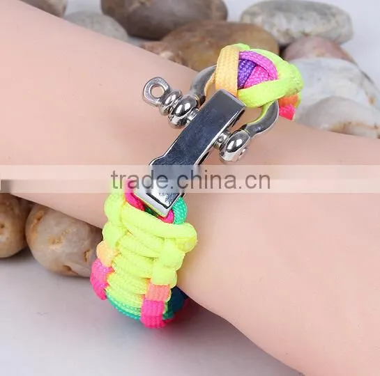 2016 Hot Custom Good Quality Paracord Bracelet Rainbow Bracelet photo-3