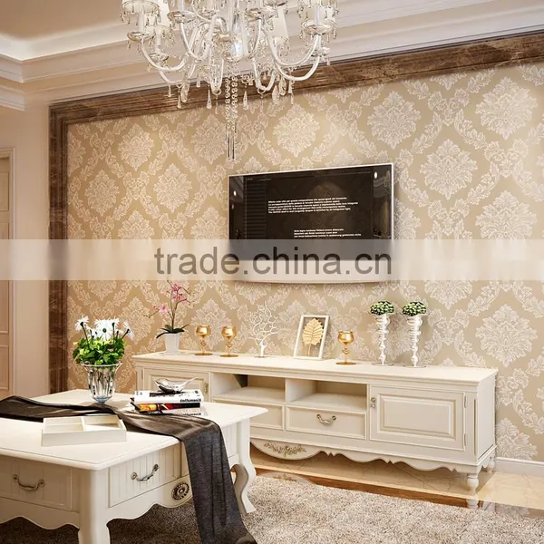 Damask Non Woven Bedroom Wallpaper photo-2