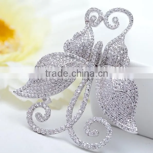 Platinum Plated Designer Fairy Butterfly Brooch With AAA+ Cz Micro Pave Setting for Women and Men photo-2
