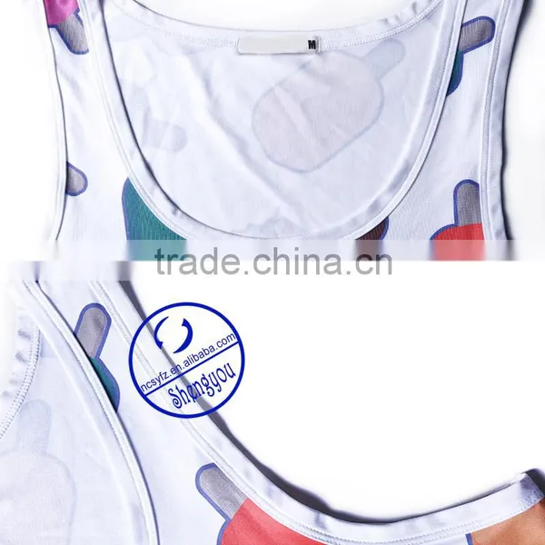 Custom 100 Polyester Full Printing Fitness Gym Bodybuilding Tank Top photo-5