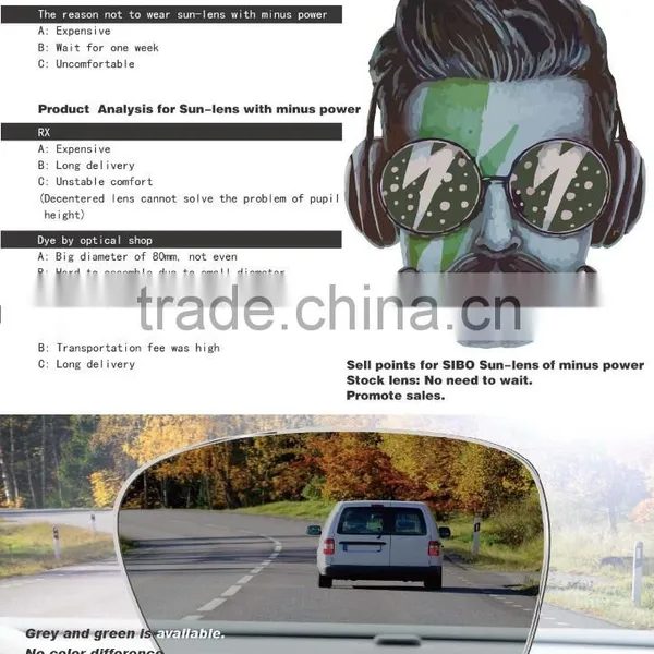 1.56 SUNLENS BROWN HC Optical Lens 73mm photo-2
