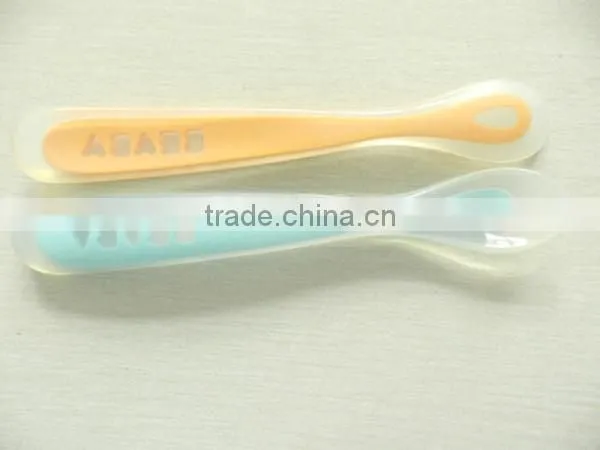 Hot Safe and Health Feeding Baby Silicone Spoon photo-2