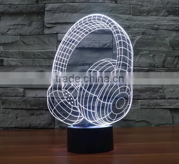 Novelty Lighting Fashionable Table Lamp Touch Switch 3D LED Night Light Acrylic Colorful Gradient Atmosphere Lamp With USB Line photo-2