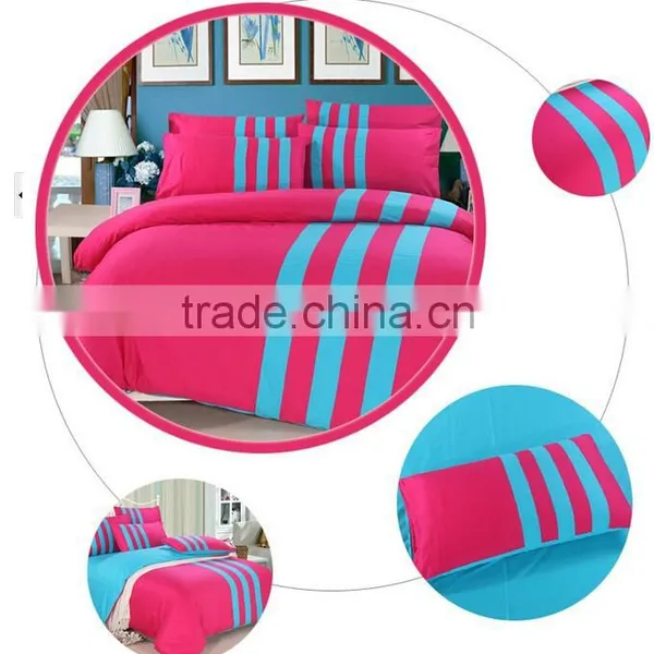 Pure Cotton Twill Printing Bedding Set, Stitching Color photo-2