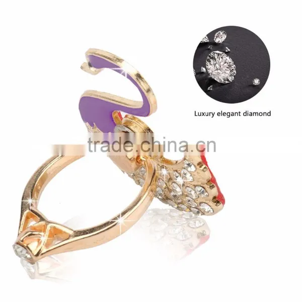 Samco Luxury Updated Re-Usable Metal Stainless Phone & Tablet Anti Drop Ring Stand Holder With Diamonds for Any Smartphones photo-4