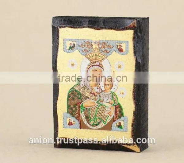 Greek & Russian Orthodox Wooden Icon. Mother God. Hodegetria. Small Size photo-2