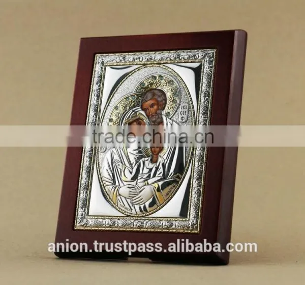 Greek & Russian Orthodox Wooden Icon. Holy Family. Big Size photo-5
