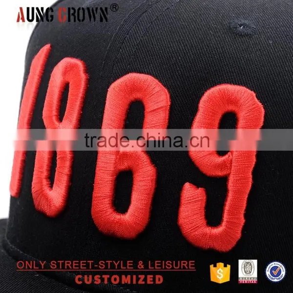 2016 High Quality Flat Brim Embroidery 3d Logo Custom Snap Back Hat photo-4