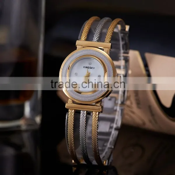 Casual Clock Quartz Silver Stainless Steel Rhinestone Female Dress Watches