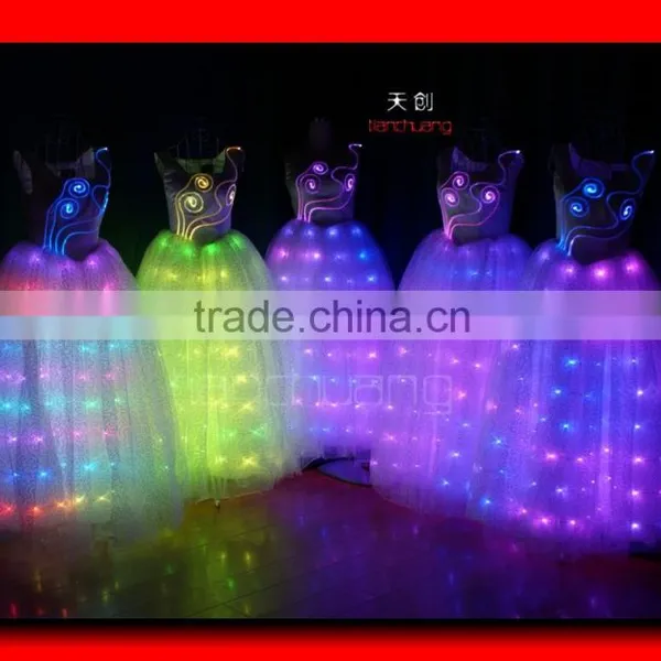 Remote Control Light Up Dancing Snow Queen Costume Dress photo-5