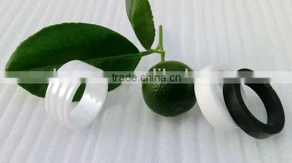 Fancy White Ceramic Rings for Women With Multi Faced and High Polished photo-3