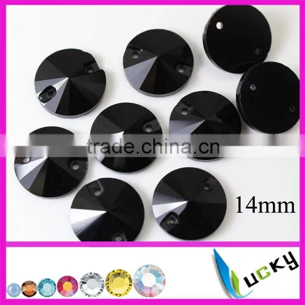 China Highest Quality Cobalt Color Sew on Strass Rhinestones Rivoli Shape Flatback Jewellry Beads With Holes photo-2