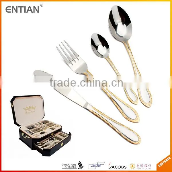 Dinnerware Set Gold Plated Flatware 72 Pcs Gottinghen Cutlery Set photo-2