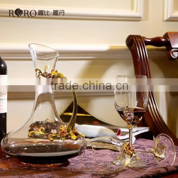 RORO Enamel Crystal Glass /wine Glass Set/wine Decanter /wine Glasses Glassware photo-4