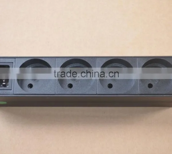 IEC C14 Inlet to French Socket PDU 4 Way Outlet Power Distribution Unit & Power Strip for UPS or Cabinet Use