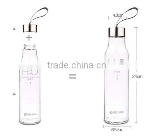 BPA Free Hot Sale White Glass Water Bottle Hot Water Bottle for Girls Voss Water Glass Bottle Wholesale photo-5