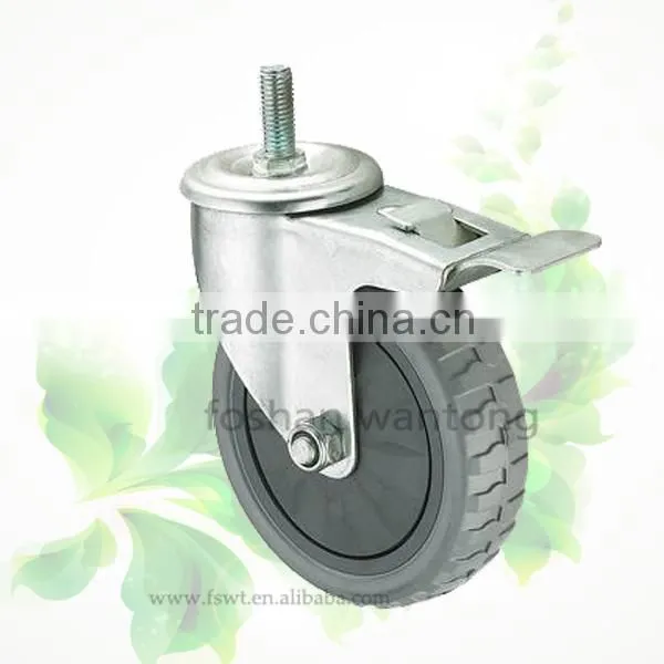 Red PVC Hardware Wheel 100mm Top Plate Swivel Industrial Casters photo-5