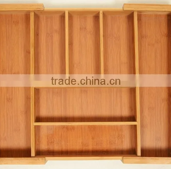 Bamboo Large Expandable Cutlery Tray and Drawer Organizer photo-3
