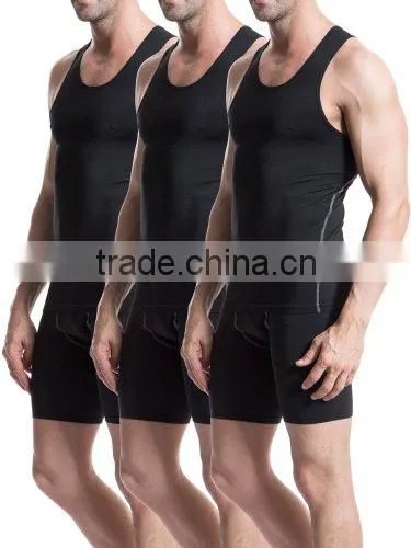 Men's 3 Pack Athletic Compression Under Base Layer Sport Tank Top photo-3