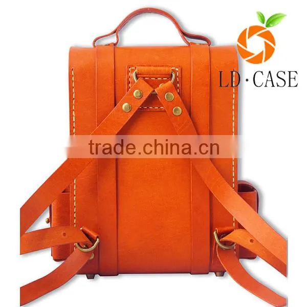 Vintage Backpack Leather / School Bag/ Rucksack/ Outdoor Travel Backpack photo-3