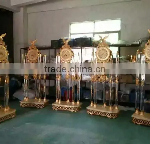 Magnificent Cast Metal Floor Clock, Bright Gold Gilt Finished Floor Standing Clock, 24K Gold Plated Floor Clock photo-6