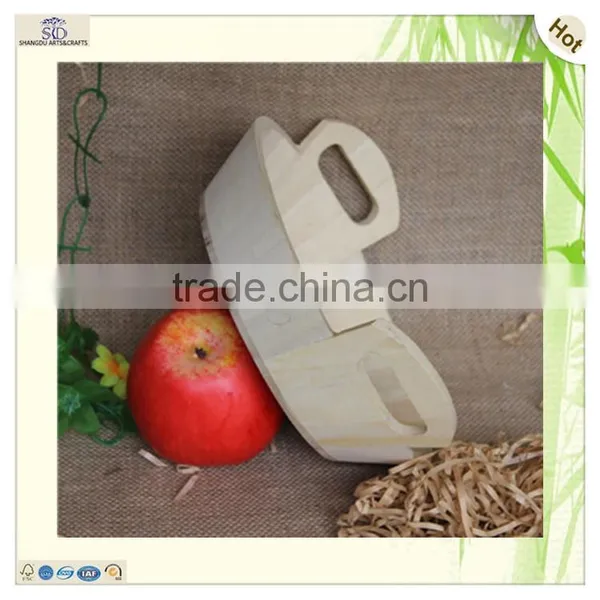 Customized Handmade Handle Round Wood Organizer Tray photo-2