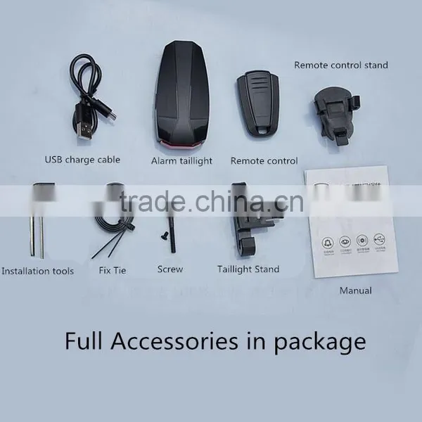 Smart Anti-theft Alarm Tailight Bicycle Rear Light Remote Control Wireless Bell Bicycle Taillight photo-4