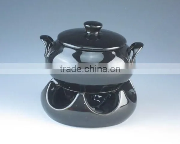 Red,yellow,balck Color Ceramic Type Casserole Set photo-3