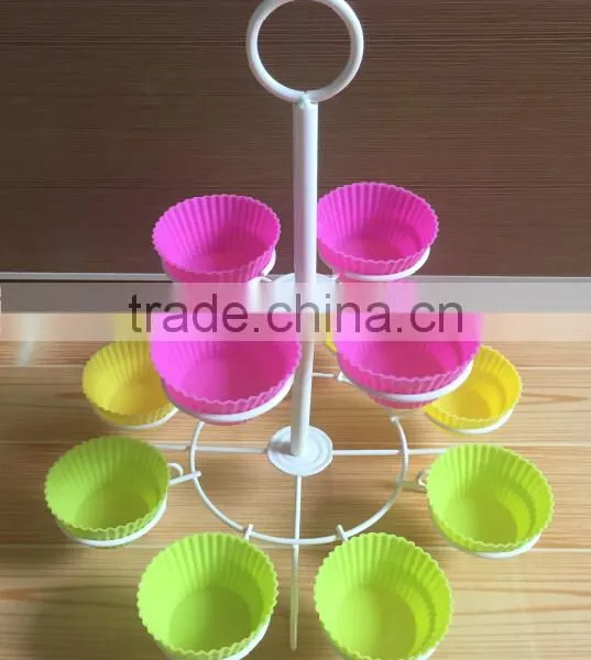 2-tier Wire Metal Iron Rack- Cupcake Stand- Silicone Cake Mould photo-2