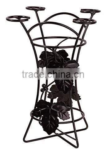 Wine Bottle &Glass Holder Hold 4 Long Stem Wine Glasses photo-2