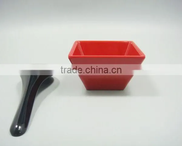 Solid Color Square Melamine Butter Dish With Customer Logo photo-2