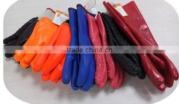 DDSAFETY Construction Safety Working Pvc Gloves With Acrylic Boa Liner photo-3