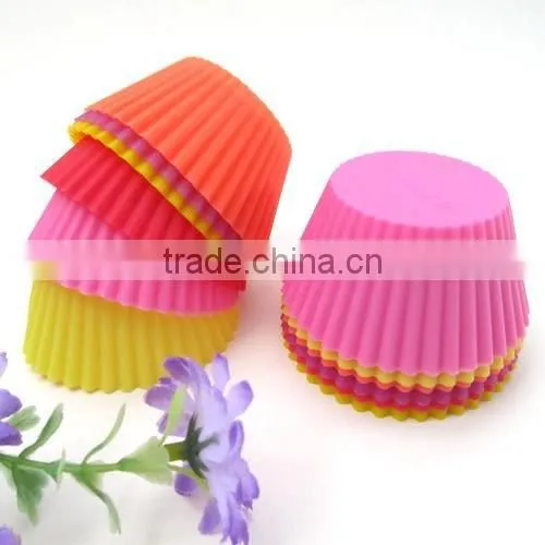 Silicone Round Cake Muffin Chocolate Cupcake Baking Cup Mold photo-2