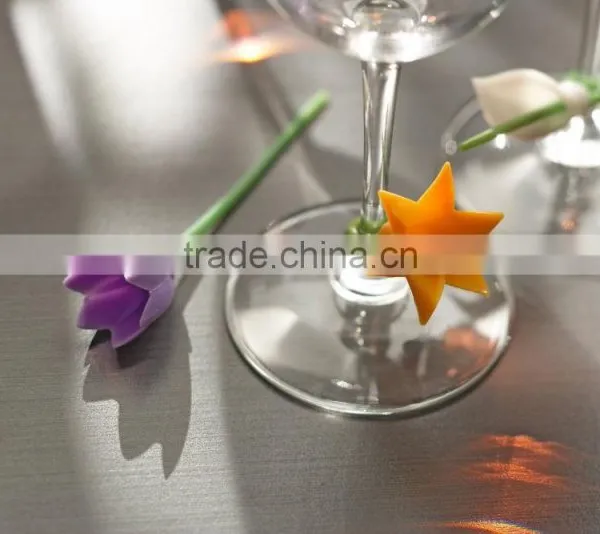Duo Tone Floral Wine Charms photo-4