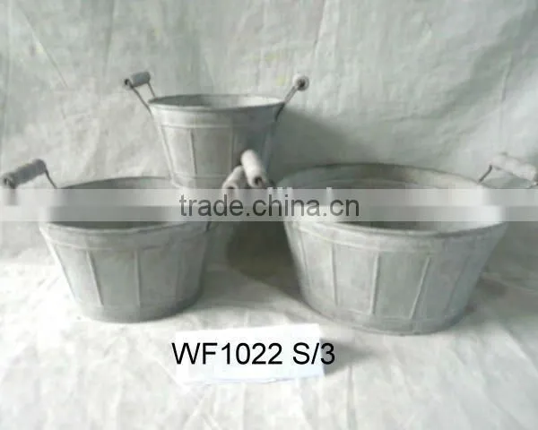 Tin Metal Garden Flower Planter Pot WF1026 photo-3