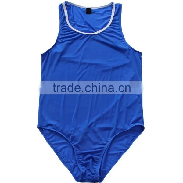 Mens Jumpsuit Leotard Nylon Spandex Soft Smooth Round Neck Sleeveless Work Out Swimsuit Gym Fitness Latex Bodysuits For Men photo-3